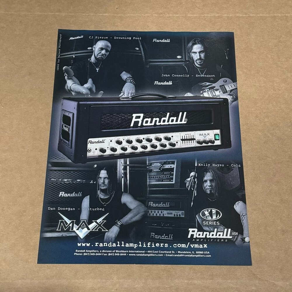 CJ Pierce / Connolly / Dan Donegan / Kelly Hayes - Randall Amps - 2002 Print Ad